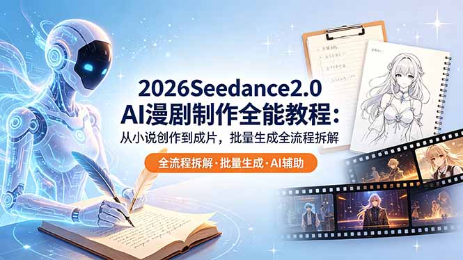 2026Seedance2.0 AI制作全能教程：从小说创作到成片，批量生成全流程拆解-huitchan网创