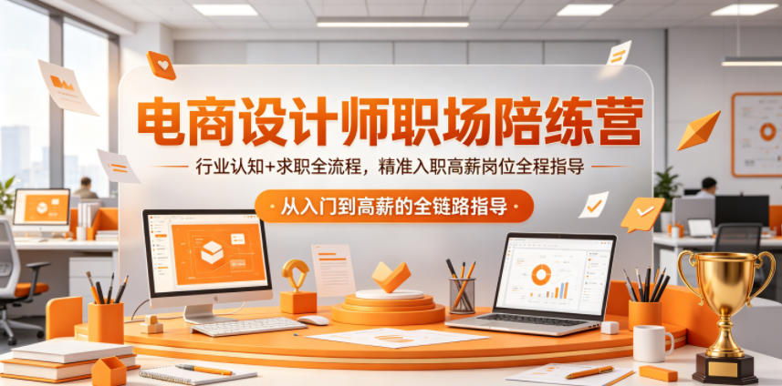 电商设计师职场陪练营，行业认知+求职全流程，精准入职高薪岗位全程指导-huitchan网创