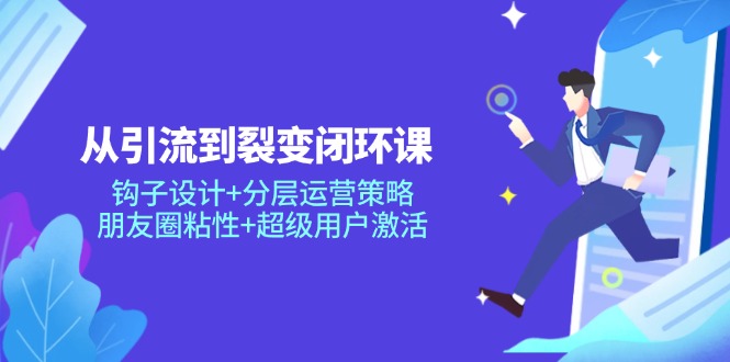 从引流到裂变闭环课：钩子设计+分层运营策略，朋友圈粘性+超级用户激活-huitchan网创