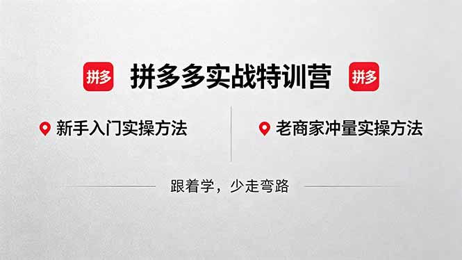 拼多多实战特训营(更新5月15-huitchan网创