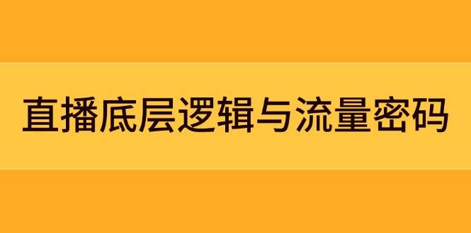 直播底层逻辑与流量密码：定位模型+案例拆解，急速流承接与数据优化全攻略-huitchan网创