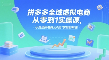 拼多多全域虚拟电商从零到1实操课，小白虚拟电商从0到1实操到精通-huitchan网创