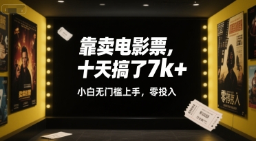 靠卖电影票，十天搞了7k+，小白无门槛上手，零投入【揭秘】-huitchan网创