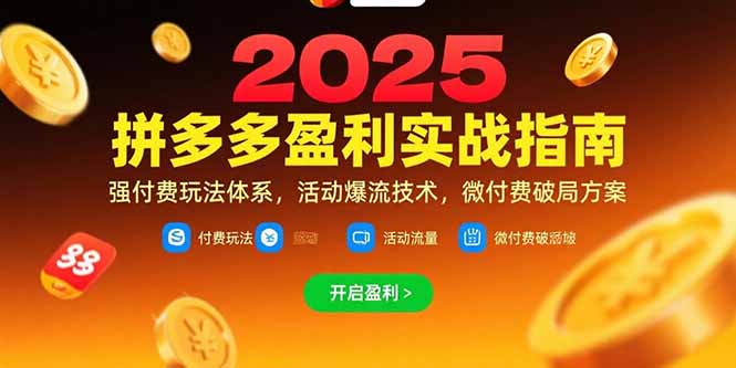拼多多盈利实战指南，强付费玩法，活动爆流技术，微付费破局方案(更新7月-huitchan网创