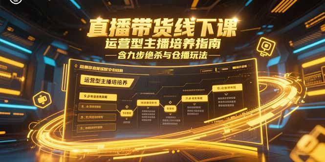 直播带货线下课，运营型主播培养指南，含九步绝杀与仓播玩法-huitchan网创