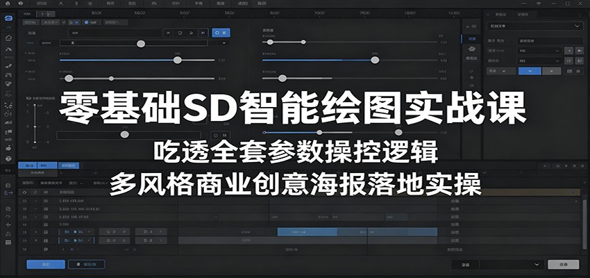 零基础SD智能绘图实战课：吃透全套参数操控逻辑，多风格商业创意海报落地实操-huitchan网创