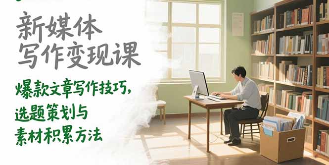 新媒体写作变现课，爆款文章写作技巧，选题策划与素材积累方法-huitchan网创