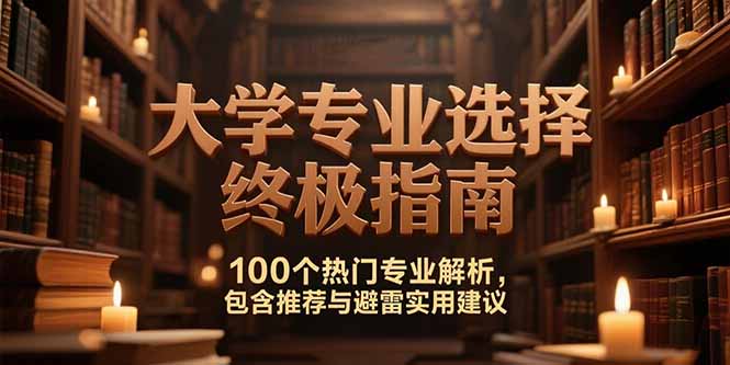付费文：大学专业选择终极指南,100个热门专业解析,包含推荐与避雷实用建议-huitchan网创