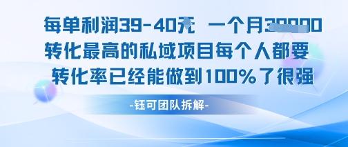 每单利润40一个月7k+转化最高的私域项目，每个人都要的产品转化率已经能做到100%-huitchan网创