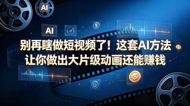 别再瞎做短视频了！这套 AI 方法让你做出大片级动画还能赚钱【原创双语字幕】-huitchan网创