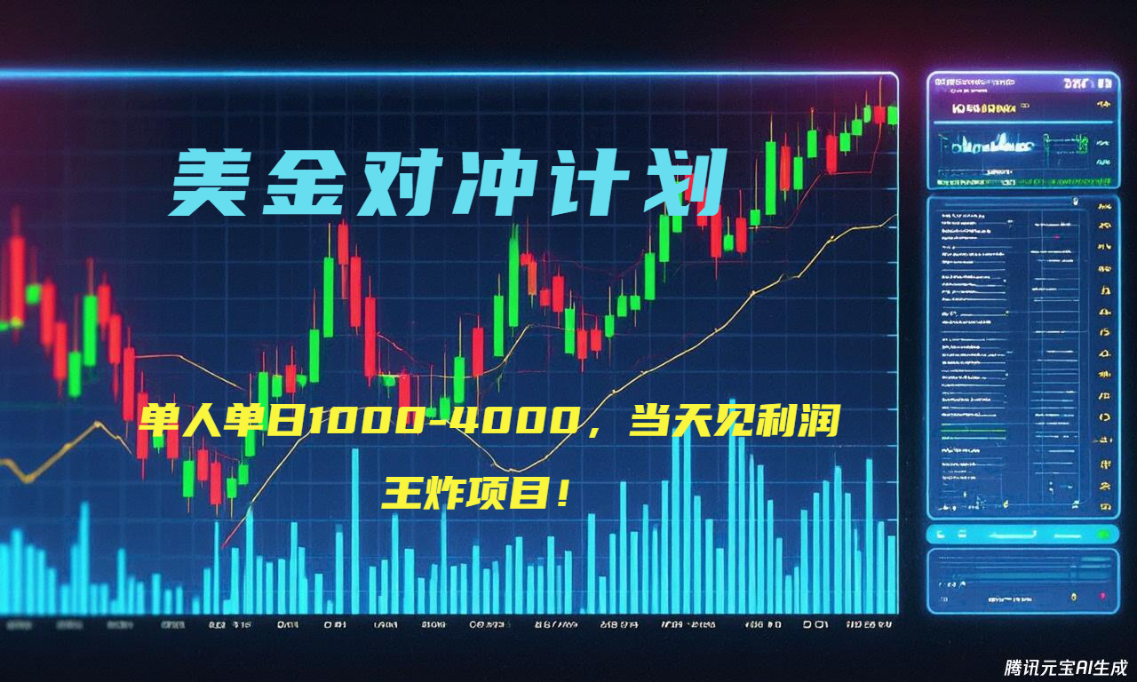 2025年最暴力项目“美金先登计划”最新最强对冲战法，每日实际收益1K-4K-huitchan网创