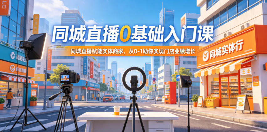 同城直播0基础入门课，同城直播赋能实体商家，从0-1助你实现门店业绩增长-huitchan网创