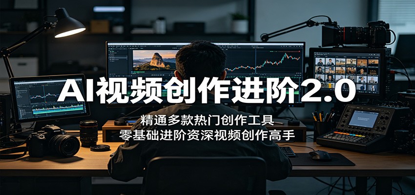 AI视频创作进阶2.0：精通多款热门创作工具，零基础进阶资深视频创作高手-huitchan网创