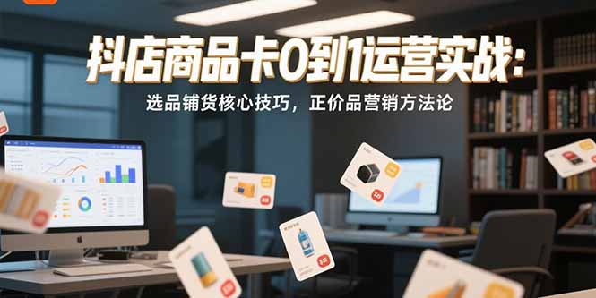 抖店商品卡0到1运营实战：选品铺货核心技巧，正价品营销方法论-huitchan网创