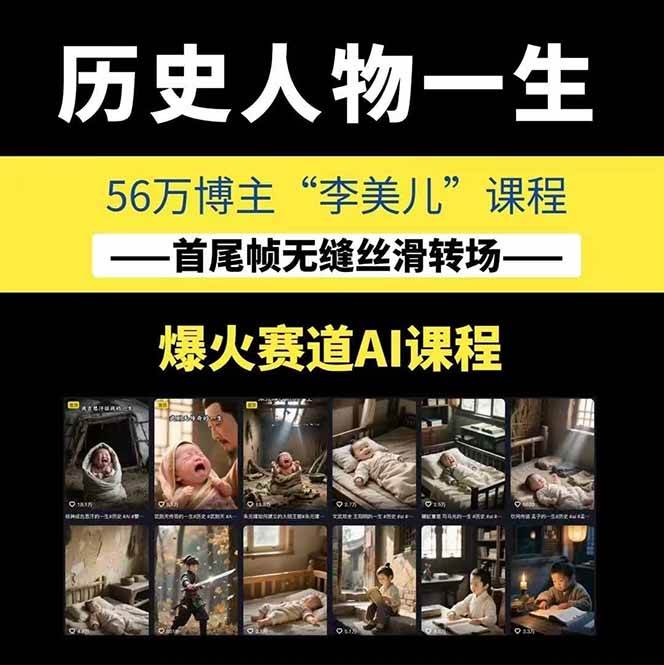 图片[1]-AI历史人物短视频创作，含IP打造、首尾帧无缝转场、智能体视频制作等核心教学内容-huitchan网创