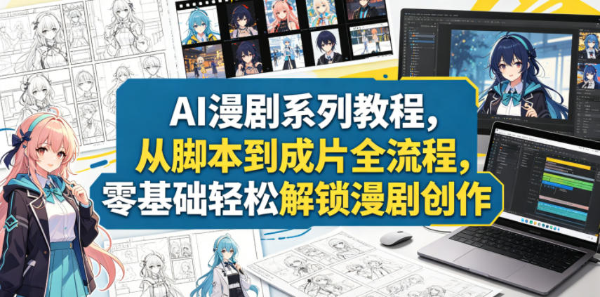 AI漫剧系列教程，从脚本到成片全流程，零基础轻松解锁漫剧创作-huitchan网创