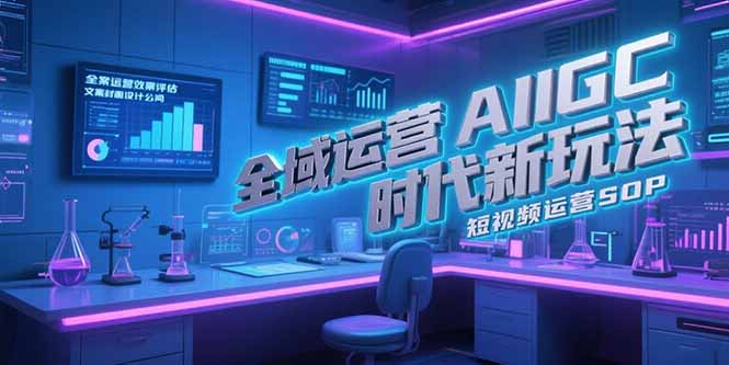 全域运营AIGC时代新玩法，文案封面设计公式，短视频运营SOP-huitchan网创