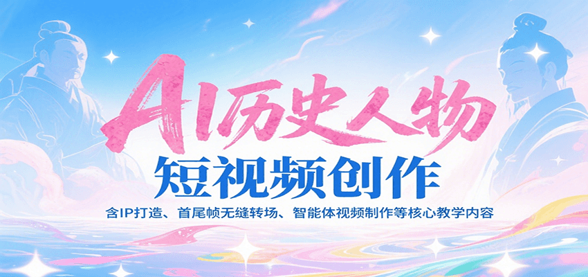AI历史人物短视频创作，含IP打造、首尾帧无缝转场、智能体视频制作等核心教学内容-huitchan网创