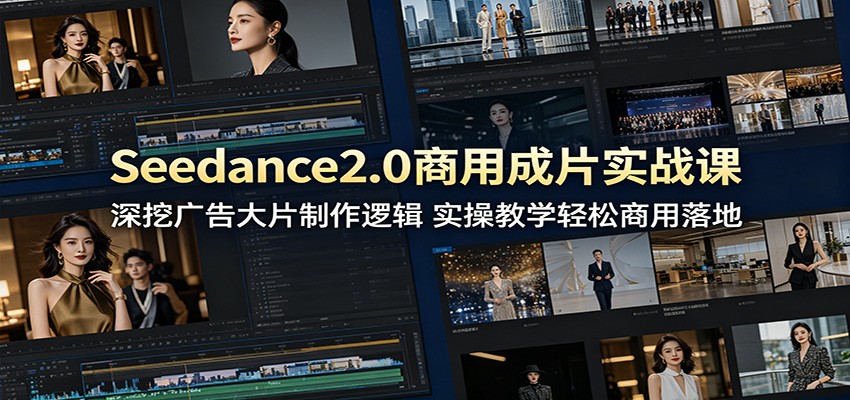 Seedance2.0商用成片实战课：深挖广告大片制作逻辑，实操教学轻松商用落地-huitchan网创