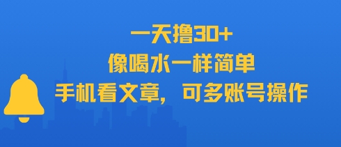 一天撸30+，像喝水一样简单，手机看文章，可多账号操作-huitchan网创