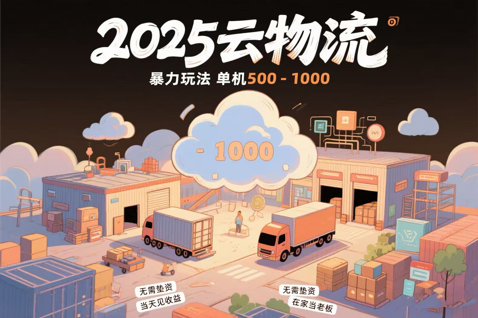 云物流赚差价，项目纯利润500~1000，无需垫资，当天到账。不需要有车，...-huitchan网创