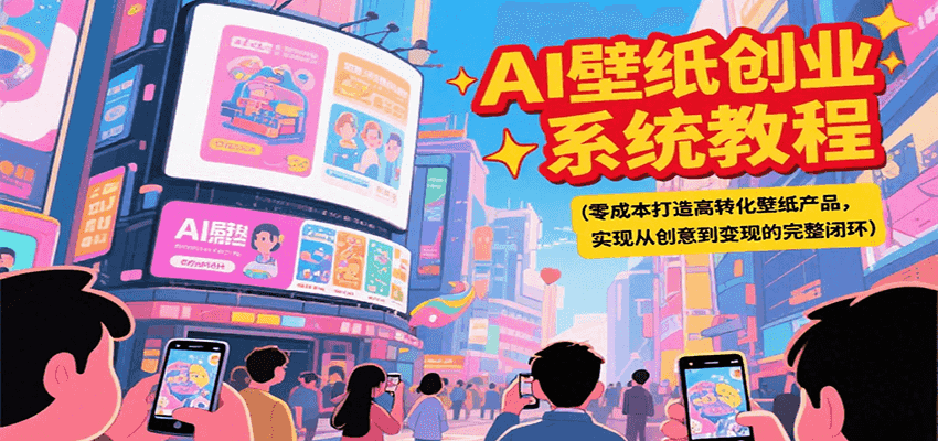 AI壁纸创业系统教程，零成本打造高转化壁纸产品，实现从创意到变现的完整闭环-huitchan网创