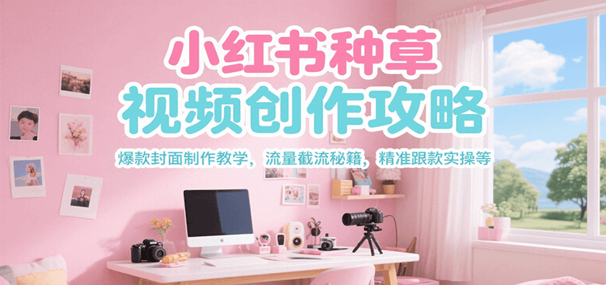 小红书种草视频创作攻略，爆款封面制作教学 ，流量截流秘籍 ，精准跟款实操等-huitchan网创
