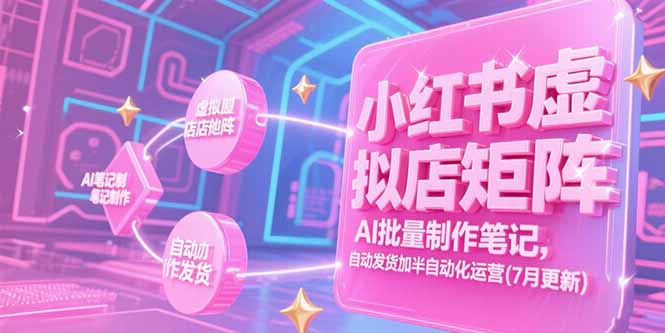 小红书虚拟店矩阵，AI批量制作笔记，自动发货加半自动化运营(7月更新-huitchan网创