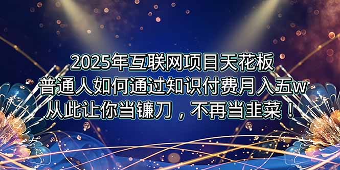 2025年互联网项目天花板，普通人如何通过卖项目实现逆风翻盘，月入5W＋！-huitchan网创