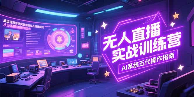 无人直播实操训练营，从设备搭建到话术，AI系统五代操作指南(7月更新-huitchan网创