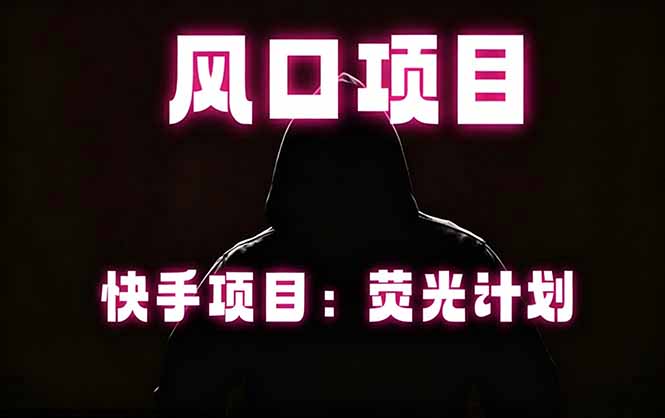 快手风口项目，荧光计划托管，长期稳定，适合批量做-huitchan网创