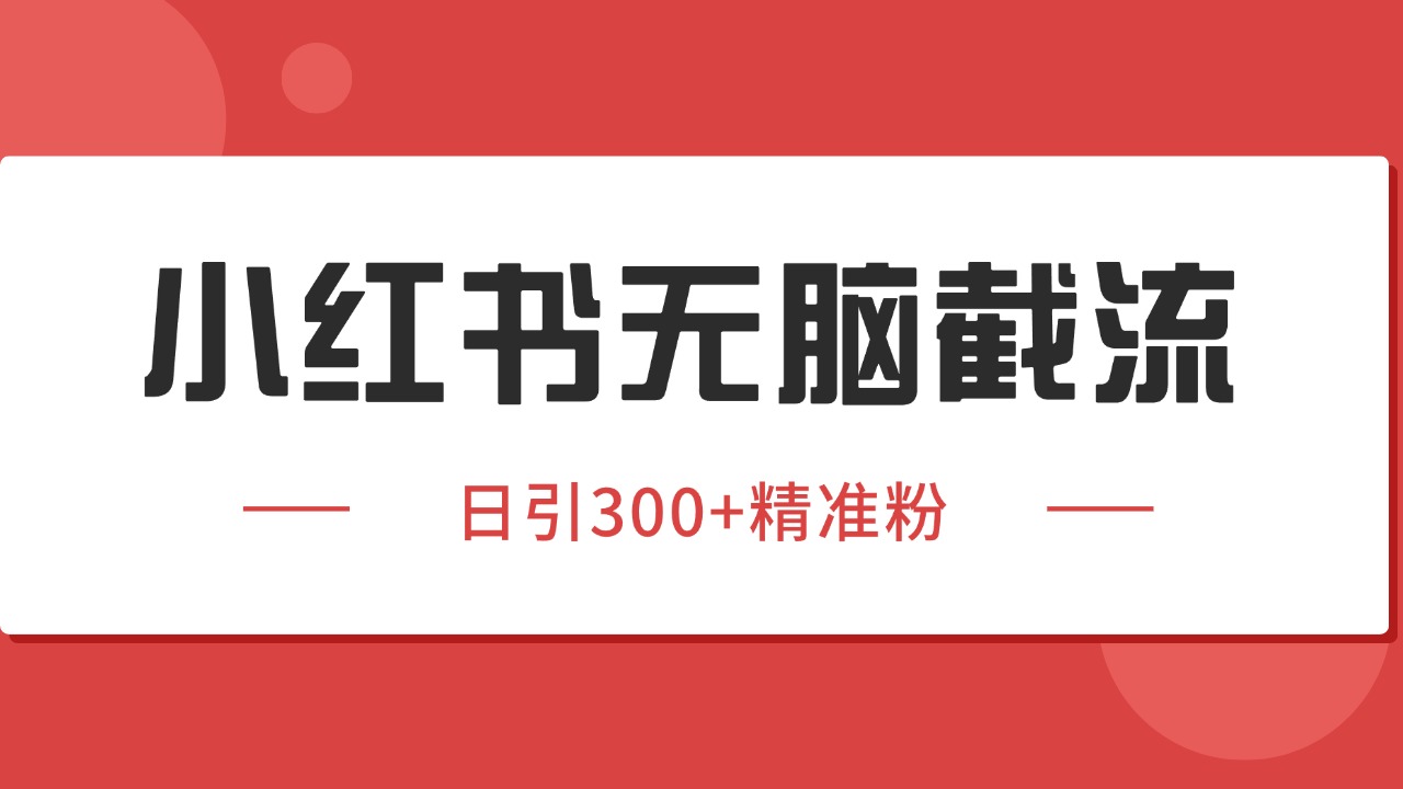小红书截流同行客源，独家野路子获客玩法 日引200+暴力获客-huitchan网创