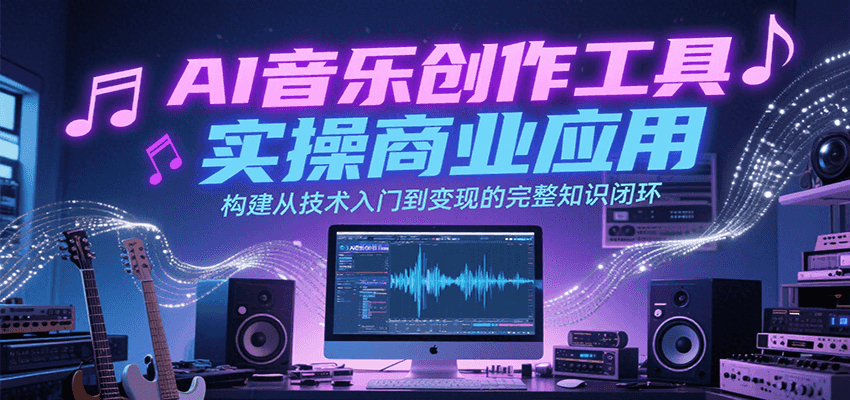 AI音乐创作工具实操商业应用，构建从技术入门到变现的完整知识闭环-huitchan网创