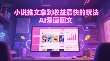 小说推文拿到收益最快的玩法，AI漫画图文-huitchan网创