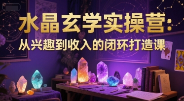 水晶玄学实操营：从兴趣到收入的闭环打造课-huitchan网创