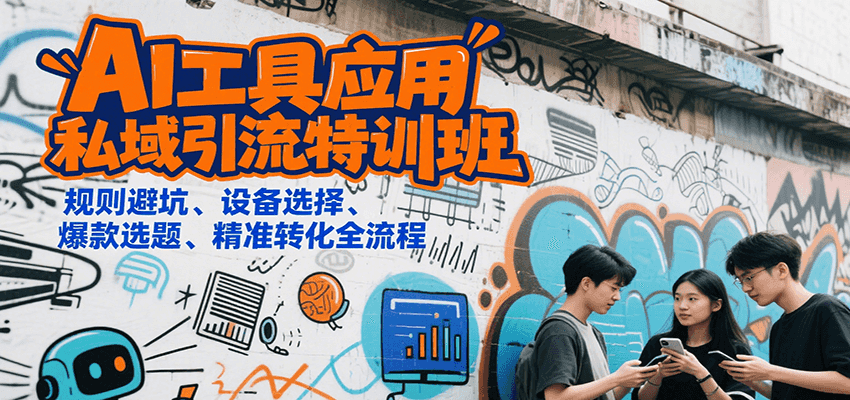 AI工具应用私域引流特训班，规则避坑、设备选择、爆款选题、精准转化全流程-huitchan网创