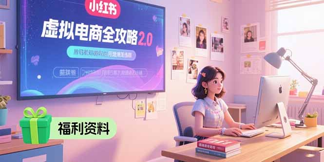 虚拟电商全攻略2.0，开店选品实操流程，账号定位、货源发布、笔记发布技巧-huitchan网创
