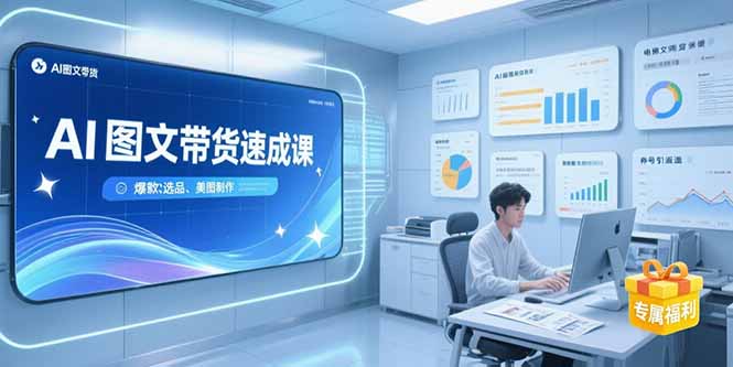 AI图文带货速成课，养号引流秘籍，爆款选品策略，美图制作全流程-huitchan网创