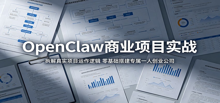 OpenClaw商业项目实战：拆解真实项目运作逻辑，零基础搭建专属一人创业公司-huitchan网创