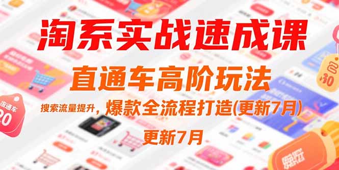 淘系实战速成课，直通车高阶玩法，搜索流量提升，爆款全流程打造(更新7月-huitchan网创