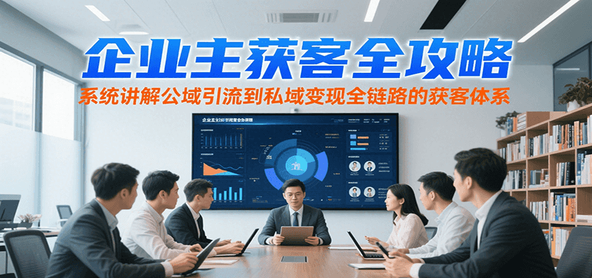 企业主获客全攻略，系统讲解公域引流到私域变现全链路的获客体系-huitchan网创