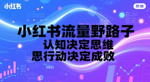 小红书流量野路子，认知决定思维，思维决定行动，行动决定成败-huitchan网创