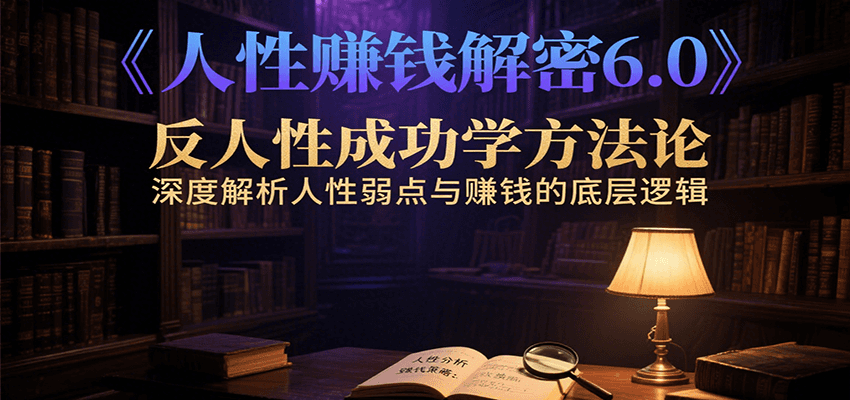 人性赚钱解密6.0，反人性成功学方法论，深度解析人性弱点与赚钱的底层逻辑-huitchan网创
