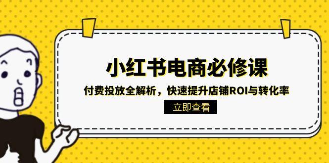 小红书电商必修课：付费投放全解析，快速提升店铺ROI与转化率-huitchan网创