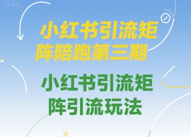 小红书引流矩阵陪跑第三期，小红书引流矩阵引流玩法-huitchan网创