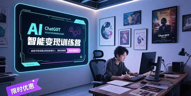 AI智能变现训练营，ChatGPT写作变现，电影解说制作，图文带货方法论-huitchan网创