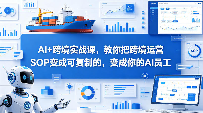 AI+跨境实战课，教你把跨境运营S0变成可复制的，变成你的AI员工-huitchan网创