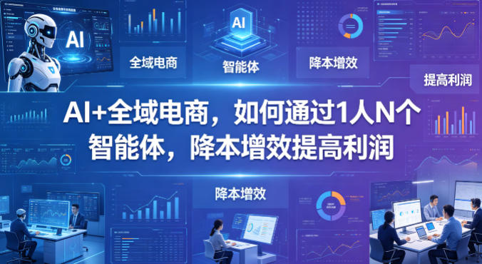 AI+全域电商，如何通过1人N个智能体，降本增效提高利润-huitchan网创