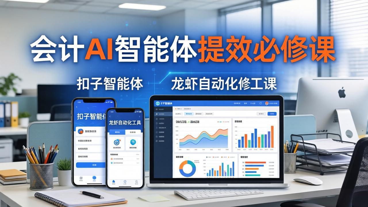 财务会计AI智能体提效必修课：扣子智能体+龙虾自动化+报表分析，一站式提升财务工作效率-huitchan网创