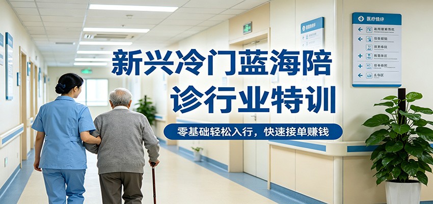 新兴冷门蓝海陪诊行业特训，零基础轻松入行，快速接单赚钱-huitchan网创